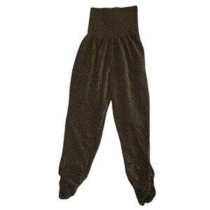 Derek Heart 2X Bandeau Gold Metallic Jumpsuit 70s Disco Style Women Tapered Leg